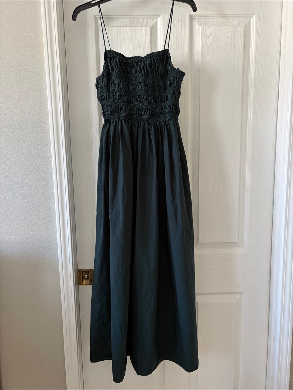 Moon River Black Smocked Bodice Maxi Dress